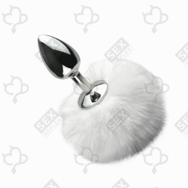 Сталева анальна пробка з хвостом кролика Innocent Bunny